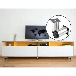 Randy & Travis Machinery DIY & Renovation Stainless Steel Kitchen Adjustable Feet Round Furniture Leg Pack Of 4