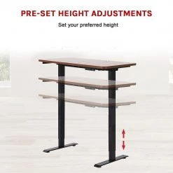 Furniture Palermo Standing Desk Sit Stand Height Adjustable Motorised 120cm Table Dual Motor