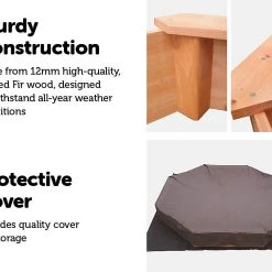 Brienz Kids Sand Pit Large Octagonal Wooden Sandpit Games & Hobbies