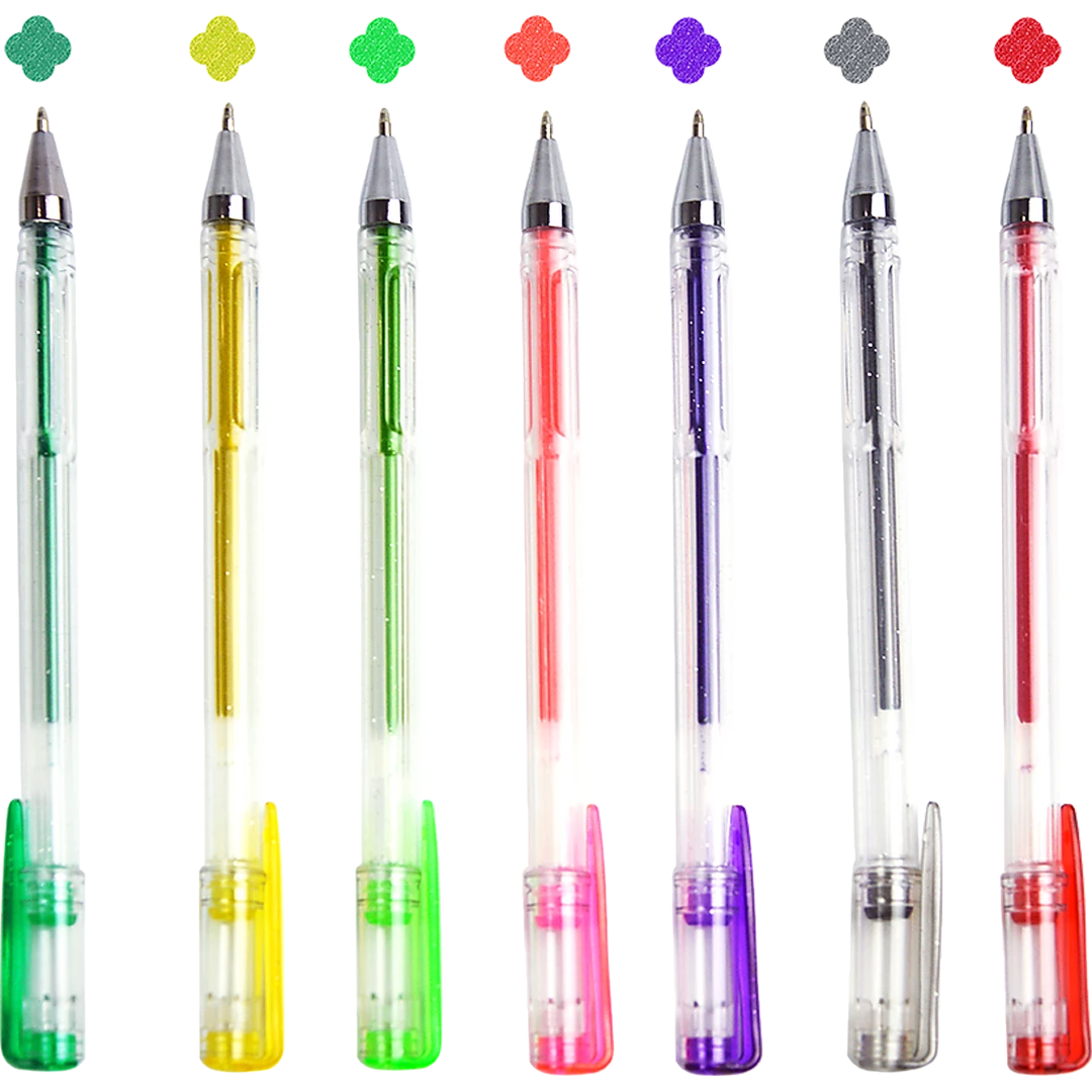 Randy & Travis Machinery Glitter Gel Pens (100 Pack) With 2.5X More Ink - Craft, Kids & Adult Colouring Games & Hobbies