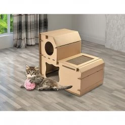 Randy & Travis Machinery Home & Lifestyle Cat Cardboard House Tree Tower Condo Scratcher Pet Post Pad Mat Furniture