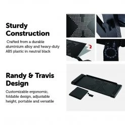 Randy & Travis Machinery Furniture Aluminium Alloy Folding Laptop Computer Stand Desk Table Tray On Bed Mouse