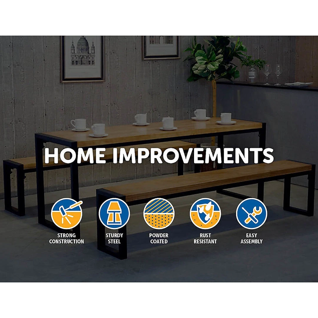 Randy & Travis Machinery Square-Shaped Table Bench Desk Legs Retro Industrial Design Fully Welded