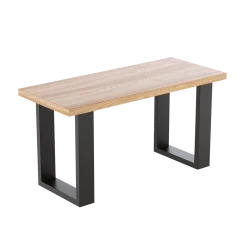 Della Francesca Trapezoid-Shaped Table Bench Desk Legs Retro Industrial Design Fully Welded - Black