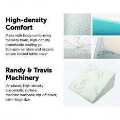 Randy & Travis Machinery Cool Gel Memory Foam Bed Wedge Pillow Cushion Neck Back Support Sleep With Cover Home & Lifestyle