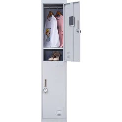 Salvatore Angelotti Furniture Grey 2-Door Locker For Office Gym Shed School Home Storage - 4-Digit Combination Lock