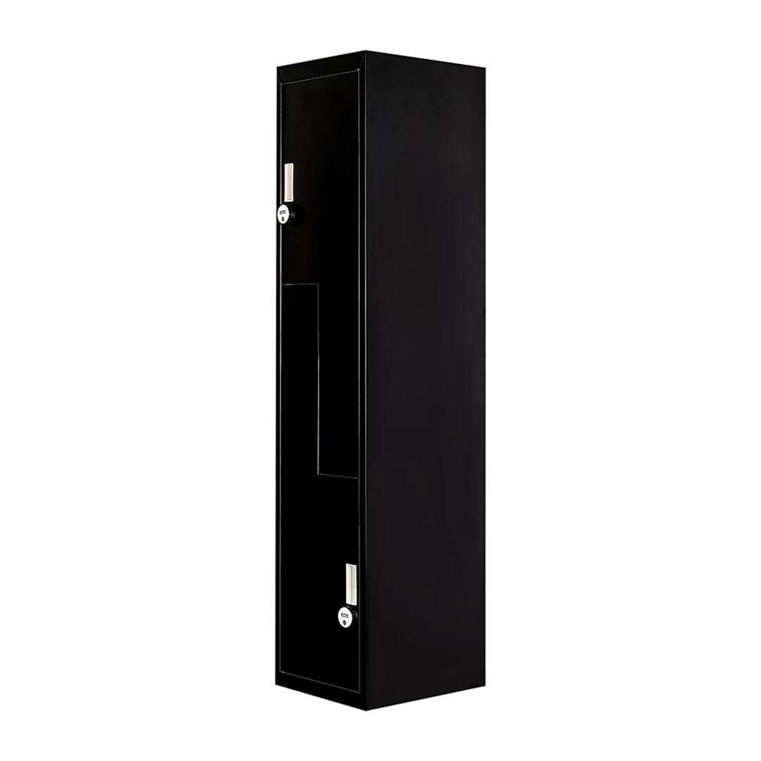 Salvatore Angelotti Black Two-Door L-shaped Office Gym Shed Storage Locker - 4-Digit Combination Lock