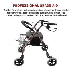 Randy & Travis Machinery Rollator Walker Walking Frame With Wheels Zimmer Mobility Aids Seat Coffee Home & Lifestyle