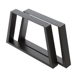 Della Francesca Furniture Trapezium-Shaped Table Bench Desk Legs Retro Industrial Design Fully Welded - Black