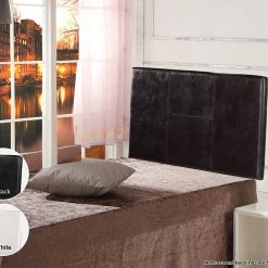 Palermo Single Brown PU Leather Bed Headboard Bedhead Furniture