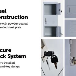 Salvatore Angelotti Six-Door Office Gym Shed Storage Lockers - Grey