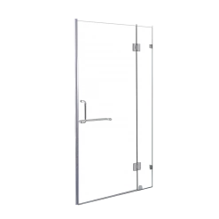 Della Francesca DIY & Renovation 100 X 200cm Wall To Wall Frameless Shower Screen In CHROME Hardware With ROUND Handle