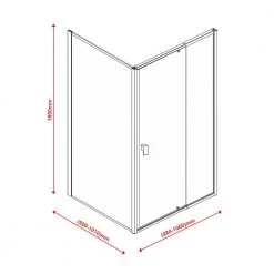 Della Francesca Front: (98~106) X 195cm Adjustable Semi Frameless Shower Screen In Chrome Side: (98~101) X 195cm DIY & Renovation