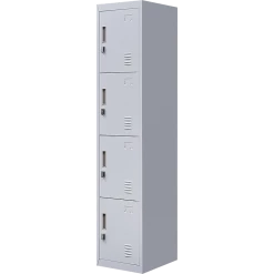 Salvatore Angelotti Furniture Grey 4-Door Locker For Office Gym Shed School Home Storage - Padlock-operated