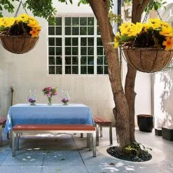 Randy & Travis Machinery 4X Large Garden Hanging Basket With Coir Liner & Chain Flower Plant Pots Baskets