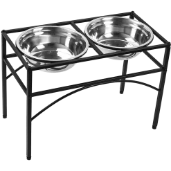 Brienz Dual Elevated Raised Pet Dog Puppy Feeder Bowl Stainless Steel Food Water Stand Home & Lifestyle