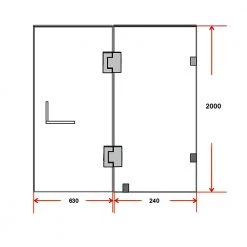 Della Francesca DIY & Renovation 90 X 200cm Wall To Wall Frameless Shower Screen In CHROME Hardware With SQUARE Handle