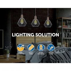 FactoryFast.com.au White Wood Pendant Light Bar Lamp Kitchen Lighting Modern Ceiling Home & Lifestyle