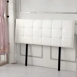 Palermo Furniture Double PU Leather Bed Deluxe Headboard Bedhead - White