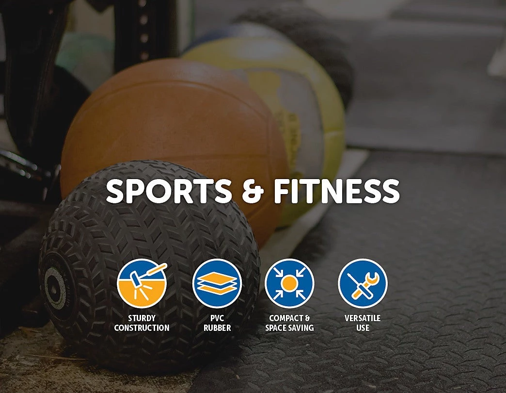 Randy & Travis Machinery 10kg Double-Handled Rubber Medicine Core Ball Sports & Fitness