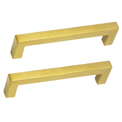 Randy & Travis Machinery 15x Brushed Brass Drawer Pulls Kitchen Cabinet Handles - Gold Finish 128mm
