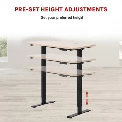 Palermo Standing Desk Sit Stand Height Adjustable Motorised 120cm Table Dual Motor Furniture