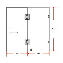 Della Francesca 90 X 200cm Wall To Wall Frameless Shower Screen In Nickel Hardware With Round Handle