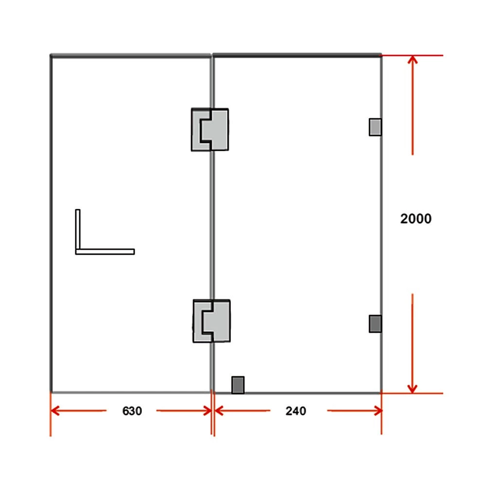 Della Francesca 90 X 200cm Wall To Wall Frameless Shower Screen In Nickel Hardware With Round Handle