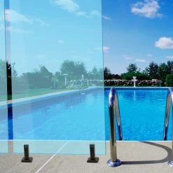 Bariloche Balustrade Black Glass Clamp 304 Stainless Spigot Pool Fencing Fence