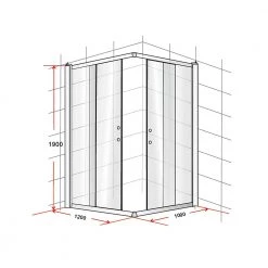 Della Francesca DIY & Renovation 1200 X 1000mm Sliding Door Nano Safety Glass Shower Screen In CHROME
