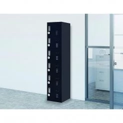 Salvatore Angelotti Black 6-Door Locker For Office Gym Shed School Home Storage - 4-Digit Combination Lock