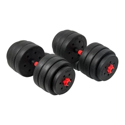 Randy & Travis Machinery 40kg Adjustable Rubber Dumbbell Set Barbell Home GYM Exercise Weights Sports & Fitness