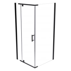 Della Francesca 1000 X 700 X 1900mm Framed Safety Glass Pivot Door Shower Screen In Black DIY & Renovation