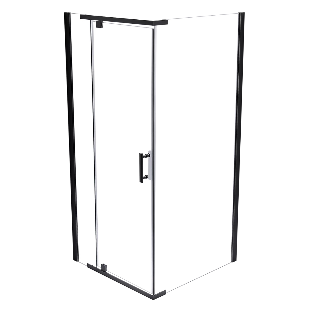 Della Francesca 1000 X 700 X 1900mm Framed Safety Glass Pivot Door Shower Screen In Black DIY & Renovation