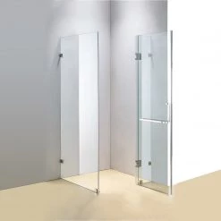DIY & Renovation 120 X 70cm Frameless 10mm Glass Shower Screen By Della Francesca CHROME Hinges/Brackets And SQUARE Handle