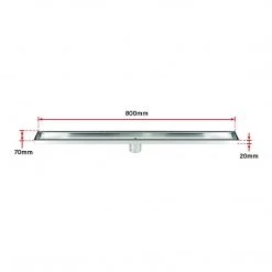 Della Francesca DIY & Renovation 80cm Tile Insert Stainless Steel Grate Drain W/Centre Outlet Floor Waste