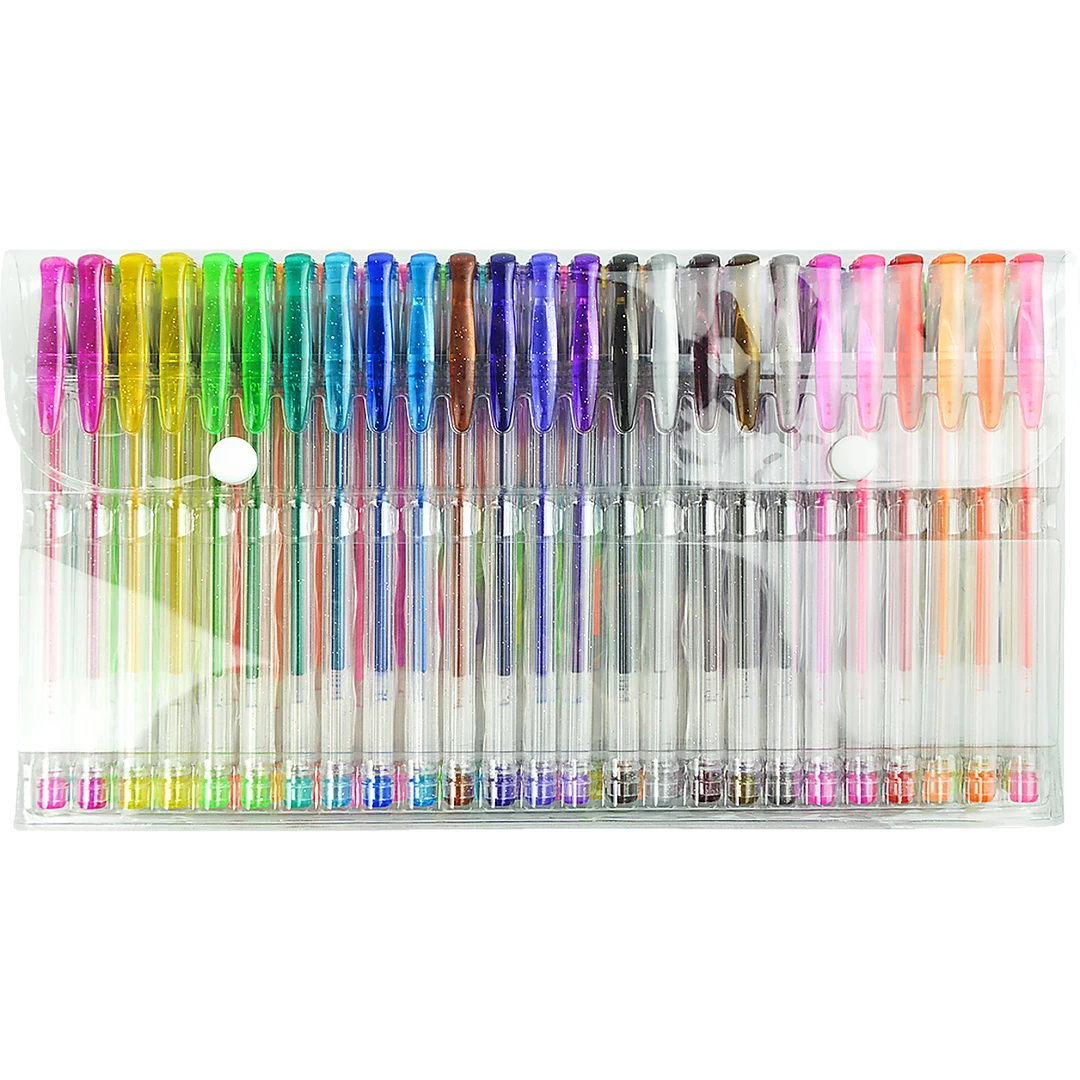 Randy & Travis Machinery Glitter Gel Pens (100 Pack) With 2.5X More Ink - Craft, Kids & Adult Colouring Games & Hobbies