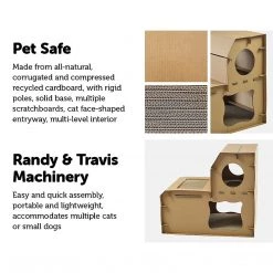 Randy & Travis Machinery Home & Lifestyle Cat Cardboard House Tree Tower Condo Scratcher Pet Post Pad Mat Furniture