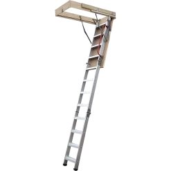 Randy & Travis Machinery DIY & Renovation Deluxe Aluminium Attic Loft Ladder - 2.7m To 3.05m