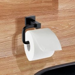 Della Francesca DIY & Renovation Classic Toilet Paper Holder Matte Black Finish