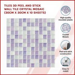 Randy & Travis Machinery DIY & Renovation Tiles 3D Peel And Stick Wall Tile Crystal Mosaic ({{Size}} X 10 Sheets)