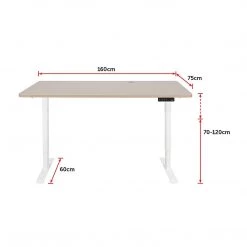 Palermo Standing Desk Sit Stand Height Adjustable Motorised 160cm Table Dual Motor