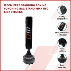 Randy & Travis Machinery 170cm Free Standing Boxing Punching Bag Stand MMA UFC Kick Fitness