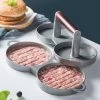 Randy & Travis Machinery Home & Lifestyle Double Burger Press Hamburger Maker Non Stick Aluminium Beef Patty Meat BBQ
