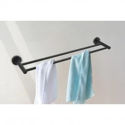 Della Francesca Single Classic Towel Bar Rail Bathroom Electroplated Matte Black Finish DIY & Renovation